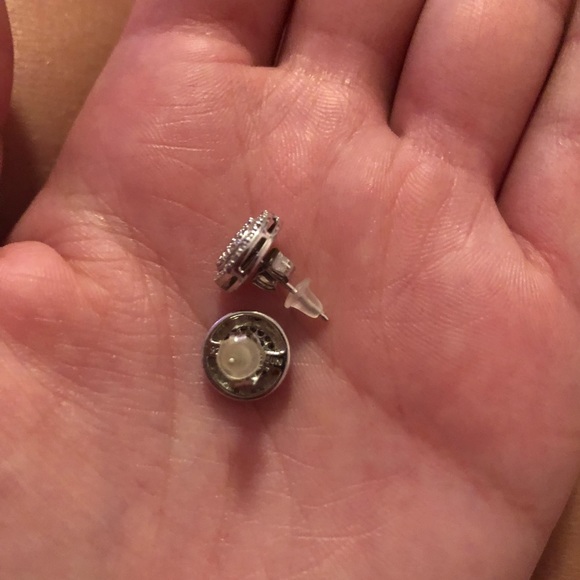 Diamond Pavé Stud Earrings in Sterling Silver - Picture 6 of 6